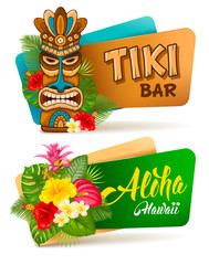 Aloha Tiki bar banners set © Pagina