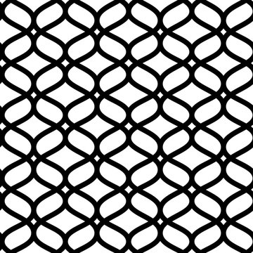 Black and white geometric moroccan ornament abstract lattice seamless pattern, vector