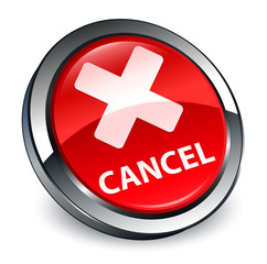 Obraz premium Cancel 3d red round button