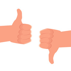 Thumbs up, Thumbs down like and dislike social network icon. Vector illustration.