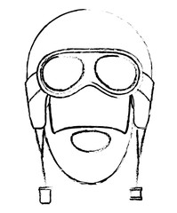 rough motorcyclist head with helmet avatar character