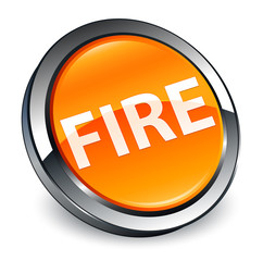 Fire 3d orange round button