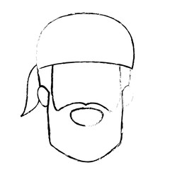 rough motorcyclist head with bandana avatar character