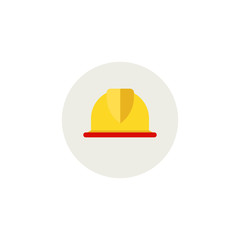Helmet For Construction Worker Or Foreman. New Style Flat Icon. Material Design Illustration Concept. High Quality Pixel Perfect Web Design Graphics. Colorful Collection. Vector Illustration.