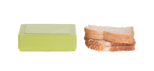 Simple old lunch box isolated