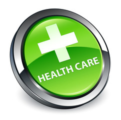 Health care (plus sign) 3d green round button