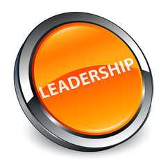 Leadership 3d orange round button