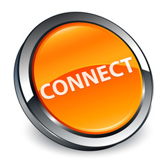 Connect 3d orange round button