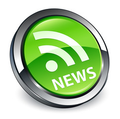 News (RSS icon) 3d green round button