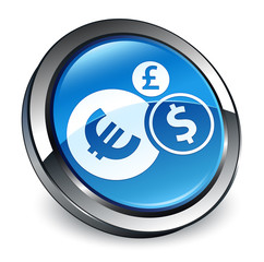 Finances icon 3d blue round button