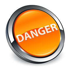 Danger 3d orange round button