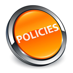 Policies 3d orange round button