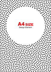 Abstract Halftone Dots Frame. Circle Background. A4 size, a4 format. Vector illustration.