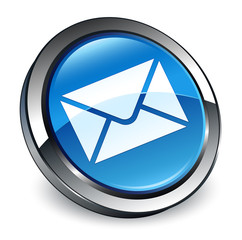 Email icon 3d blue round button