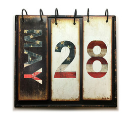 May 28 with american flag text white background
