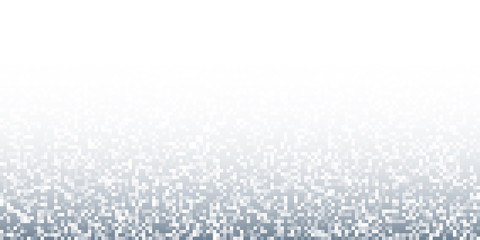 Pixel Abstract Gray Technology Gradient Horizontal Background. Business mosaic light mosaic design backdrop with failing pixels. Pixelated pattern texture. Big data flow vector Illustration.