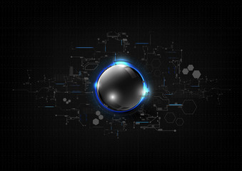 Technological electronic connection circuit system abstract background vector