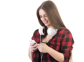 Young girl with headphones
