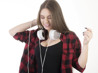 Young girl with headphones