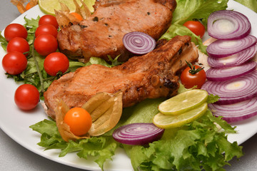 Skewers of pork meat