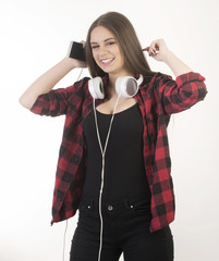 Young girl with headphones