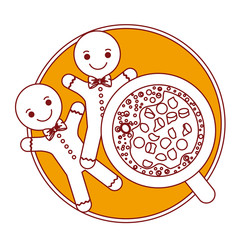 delicious and sweet christmas cookies with chocolate cup