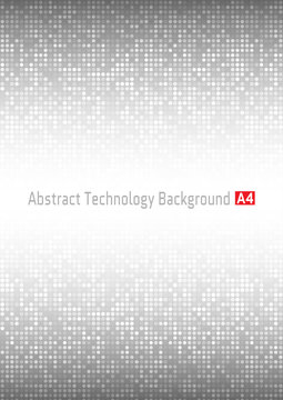 Abstract Gray Technology circle Background, a4 format.  Business technology gray pattern background. A4 vertical paper background size. Vector background illustration