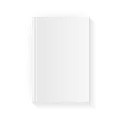 Blank vertical book cover template . Mock up closed magazine or notebook. Isolated on white background. Vector