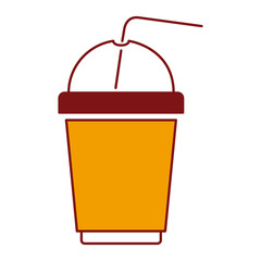 beverage in plastic container and straw