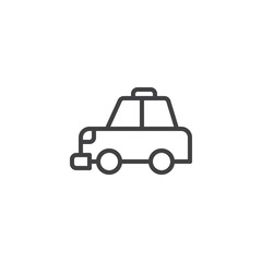 Taxi cab outline icon. linear style sign for mobile concept and web design. Transportation simple line vector icon. Symbol, logo illustration. Pixel perfect vector graphics