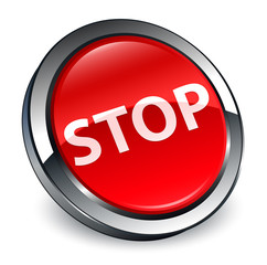 Stop 3d red round button