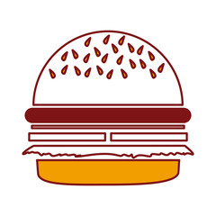 delicious burger fast food icon