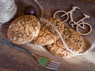 homemade fresh oats cookies with sesame