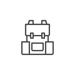 Hiking bag outline icon. linear style sign for mobile concept and web design. Travel Backpack simple line vector icon. Symbol, logo illustration. Pixel perfect vector graphics