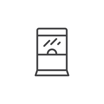 Ticket window outline icon. linear style sign for mobile concept and web design. Transaction window booth simple line vector icon. Symbol, logo illustration. Pixel perfect vector graphics