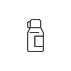 Thermos bottle outline icon. linear style sign for mobile concept and web design. Vacuum flask simple line vector icon. Hot water symbol, logo illustration. Pixel perfect vector graphics