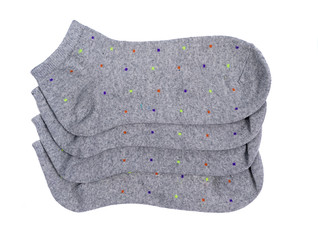 gray female socks isolated on white background