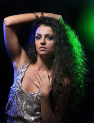 Fototapeta premium Fashion model with wavy hairstyle