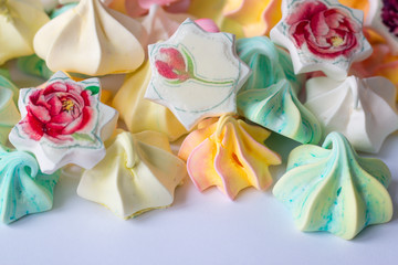 Colourful Meringue colored meringues many different sweet