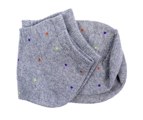 gray female socks isolated on white background