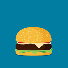 Hamburger flat design vector