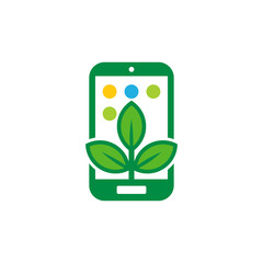 Eco Mobile Phone Logo Icon Design