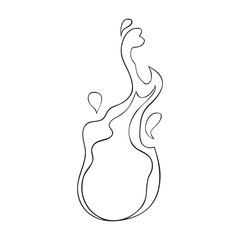Vector sketch illustration of an object of nature. Outline hand drawing element of fire