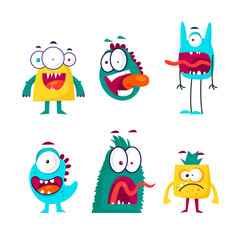 Characters monsters. Flat design vector illustration.