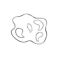Vector sketch illustration of an object of nature. Outline hand drawing of a meteor.