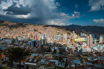 Skyline of the city of La Paz, Bolivia