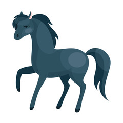 Colorful image of a beautiful horse. Vector illustration in cartoon style isolated on a white background.