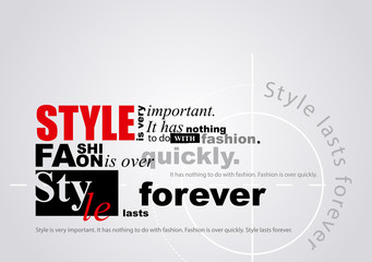 Fashion. An inspirational quote written in black and red ink, individual inscriptions for posters, T-shirts and cards. Vector fashionable quotation on a gray background.