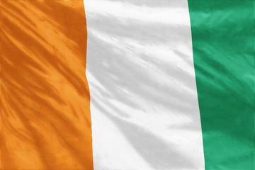 Ivory Coast Flag of full frame close-up