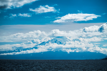 Volcano of Osorno in clouds, Chile